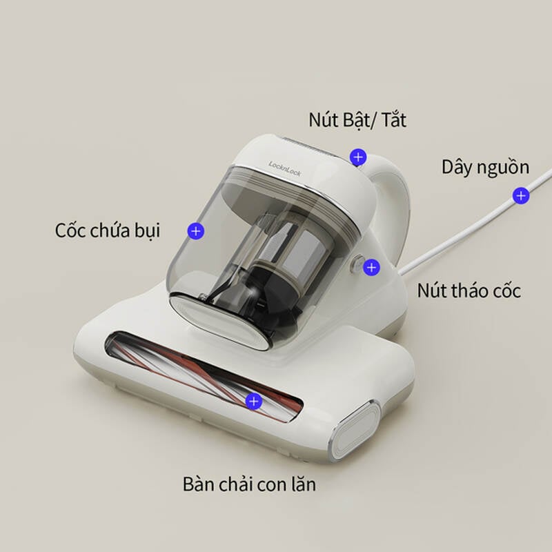 Máy hút bụi giường nệm LocknLock 300W, 0.5L - Màu ngà - ENV818IVY, , large image number null